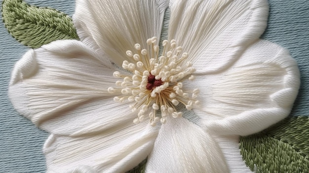 haftowana tkanina z delikatnym wzorem